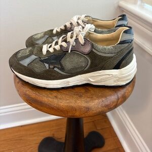 Golden Goose Dad-Star Olive suede and mesh  black star size 38
